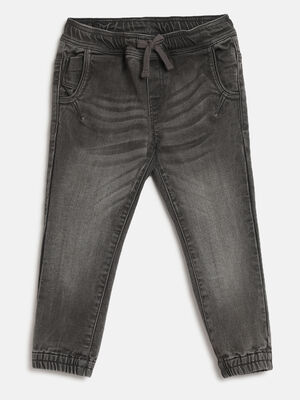 Boys Dark Grey Knitted Long Trouser
